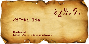 Árki Ida névjegykártya