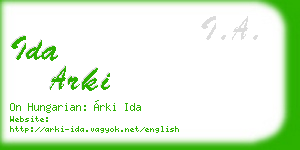 ida arki business card